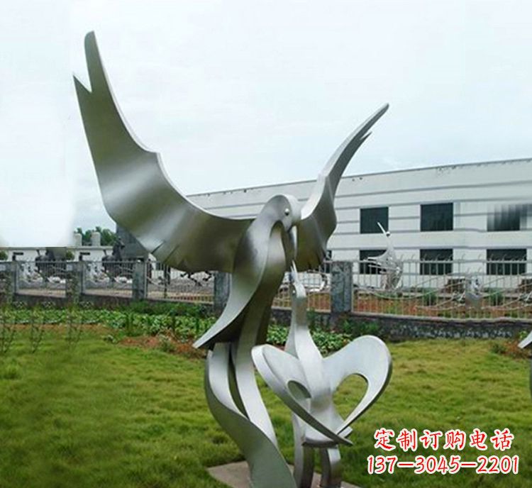 山西“喂食”不锈钢动物鸟类景观雕塑,公园校园中国文化传承雕塑
