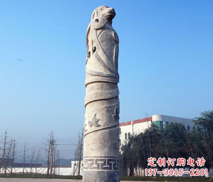 山西12生肖石柱广场景观石雕