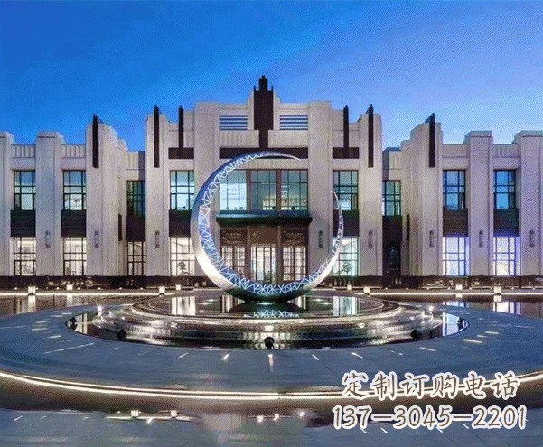 山西城市不锈钢月亮摆件雕塑