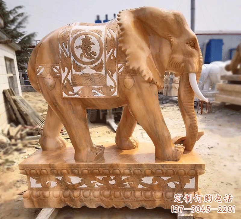 山西精美大象雕刻