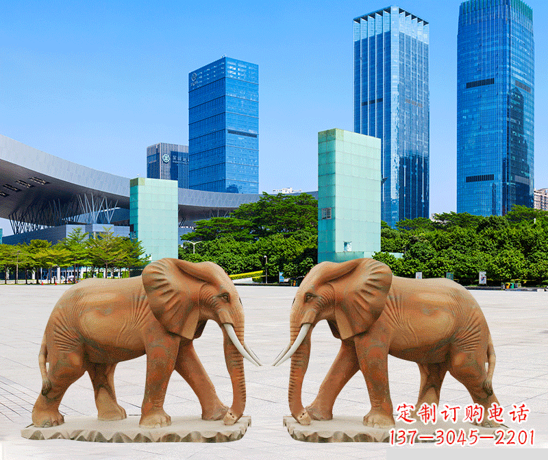 山西精美大象雕塑
