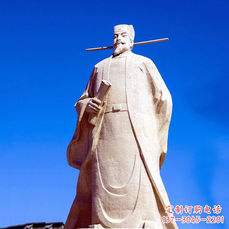 山西景区园林欧阳修大型砂岩雕像-中国历史文化名人著名文学大家