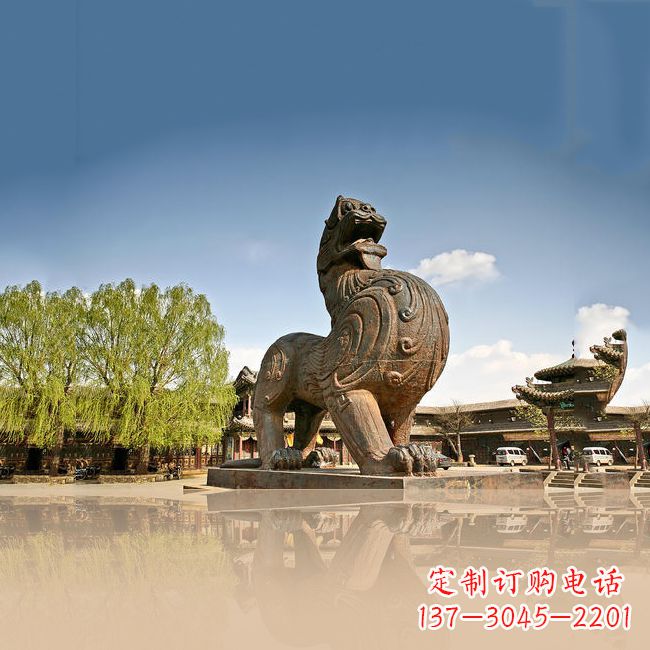 山西狴犴雕塑精美的景观摆件