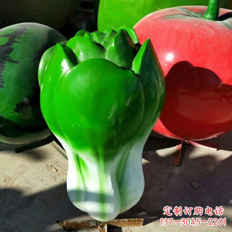 山西新鲜收获白菜雕塑把握幸福