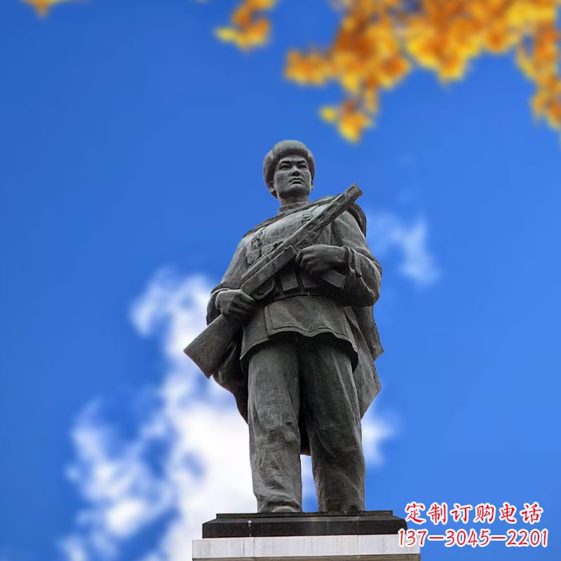 山西中国著名抗战英雄人物邱少云石雕塑像