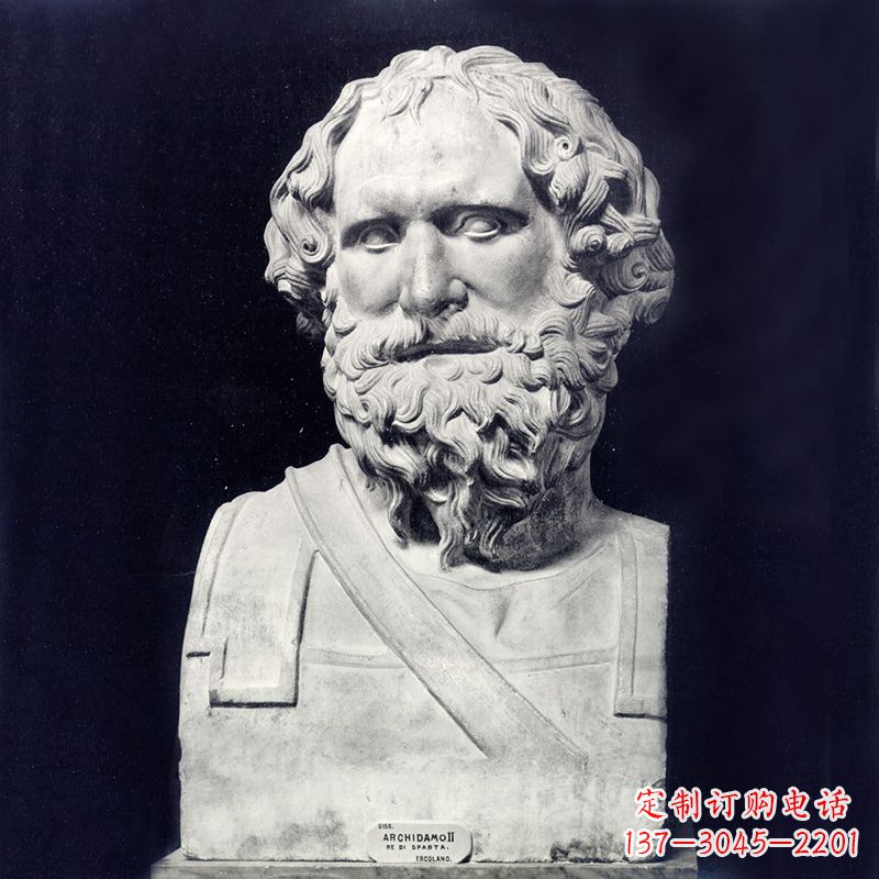 山西阿基米德石雕头像-学校校园世界著名人物雕塑