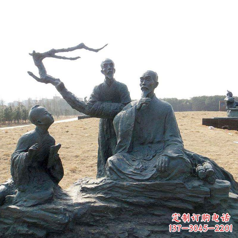 山西八大山人景观小品雕塑-公园历史名人著名画家朱耷情景雕塑