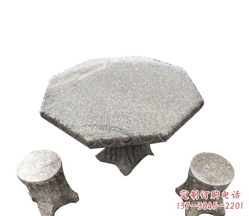 山西八角石桌凳园林景观石雕