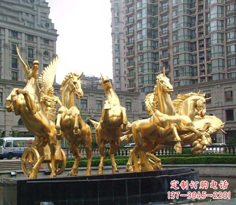 山西八马群阿波罗铜雕