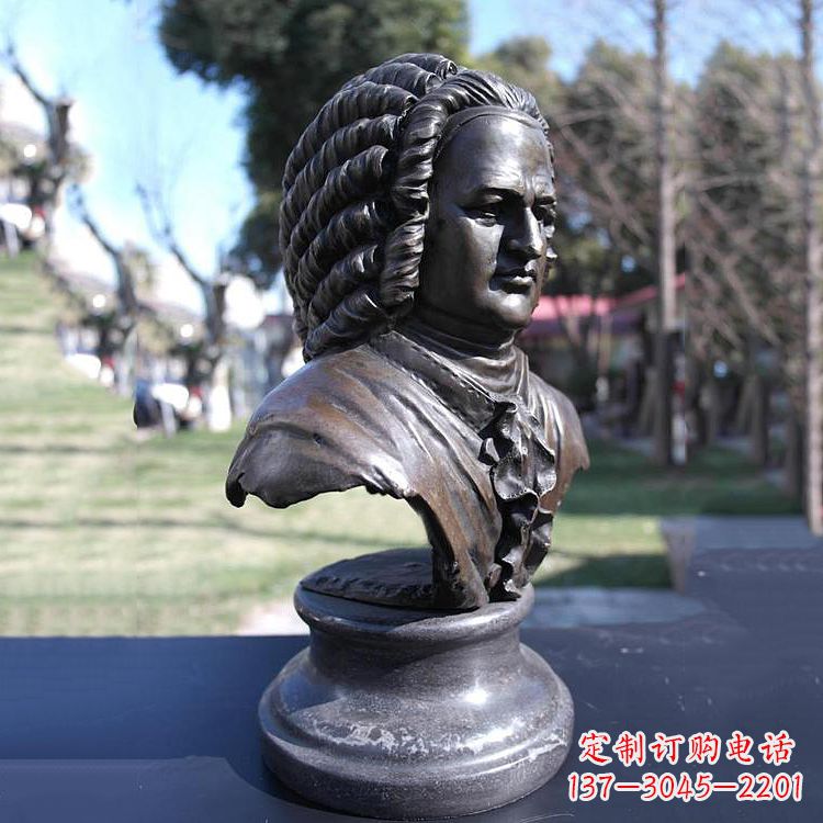 山西巴赫头像铜雕德古巴洛克时期作曲家胸像雕刻