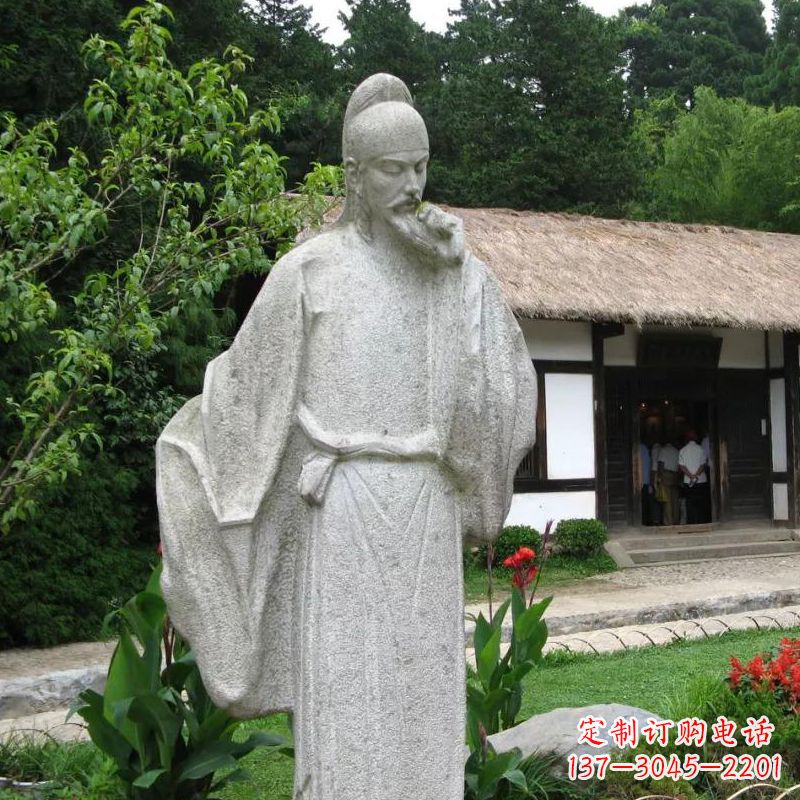 山西白居易石雕塑像传承中国古代文化精髓