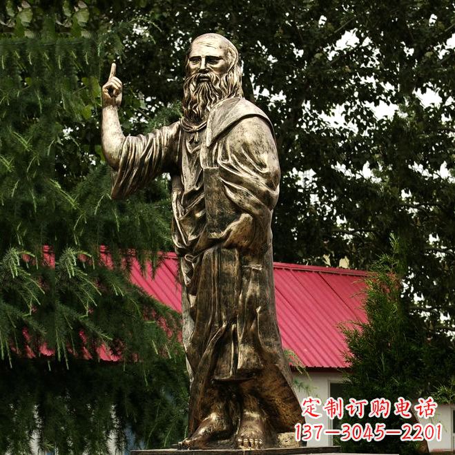 山西柏拉图玻璃钢仿铜雕像-世界名人古希腊著名哲学家雕塑
