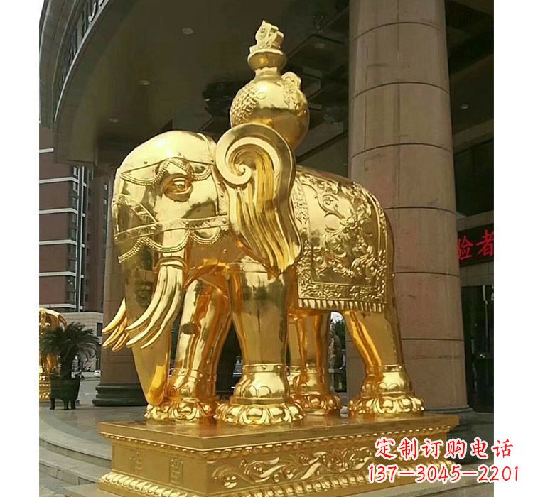 山西宝瓶大象铜雕
