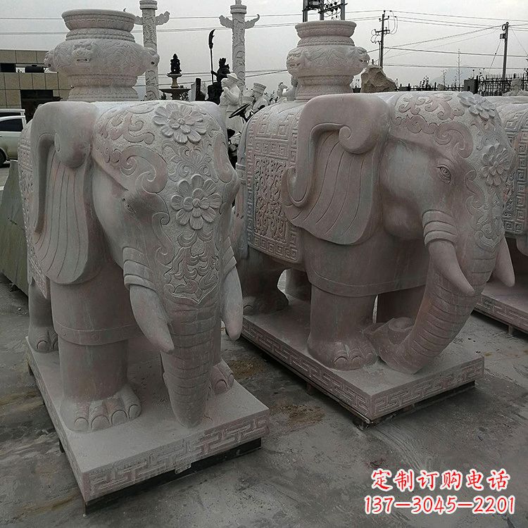 山西宝瓶(保平安)石雕大象