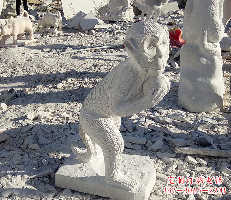 山西抱桃子的猴子石雕系列传承古老文化,让爱活跃起来