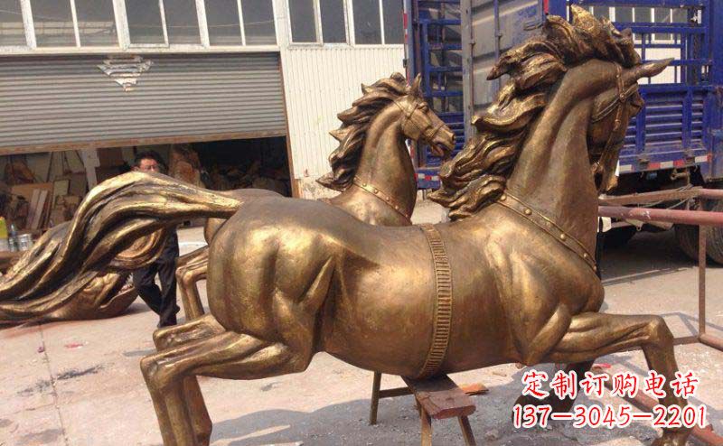 山西奔马广场铜雕