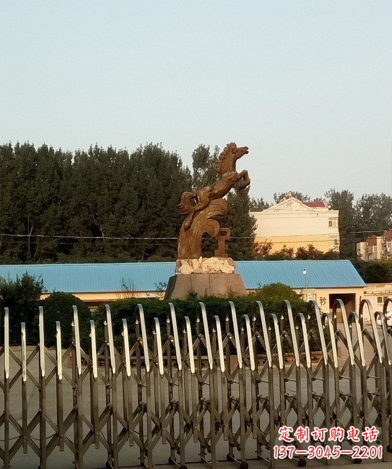 山西奔马企业景观铜雕