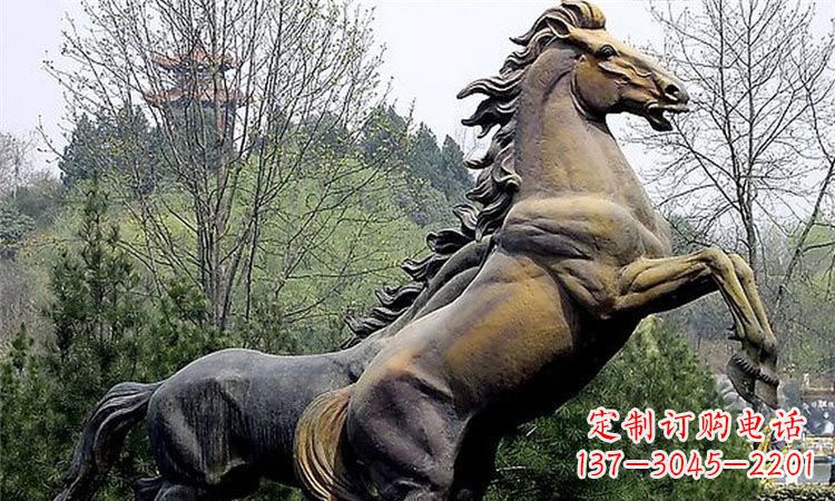山西奔跑的马街边动物铜雕