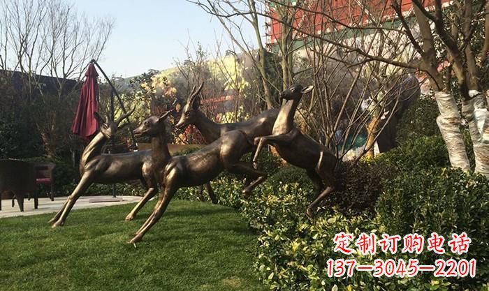 山西奔跑的小鹿铜雕