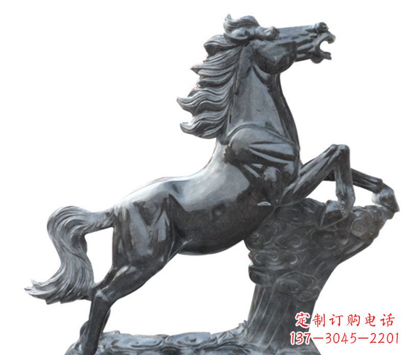 山西奔跑黑马石雕公园动物摆件