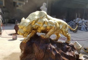 山西铸铜雕刻的豹子公园景区情景动物雕塑