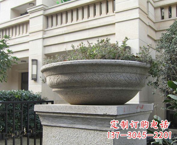山西别墅景观大理石花盆石雕 (5)