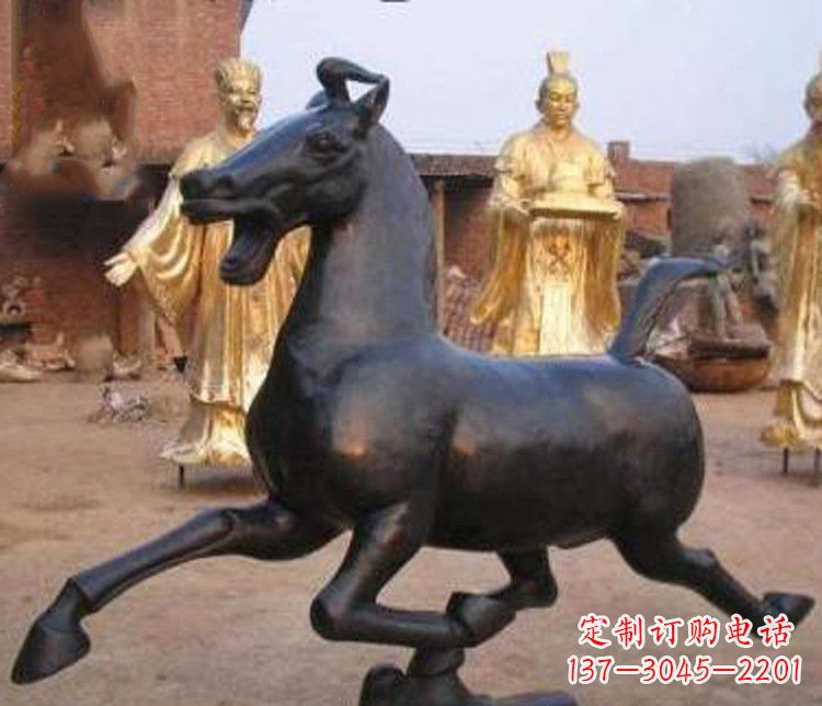 山西别墅景观动物马铜雕塑_1