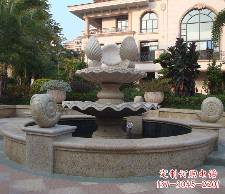 山西别墅景观多层喷泉石雕