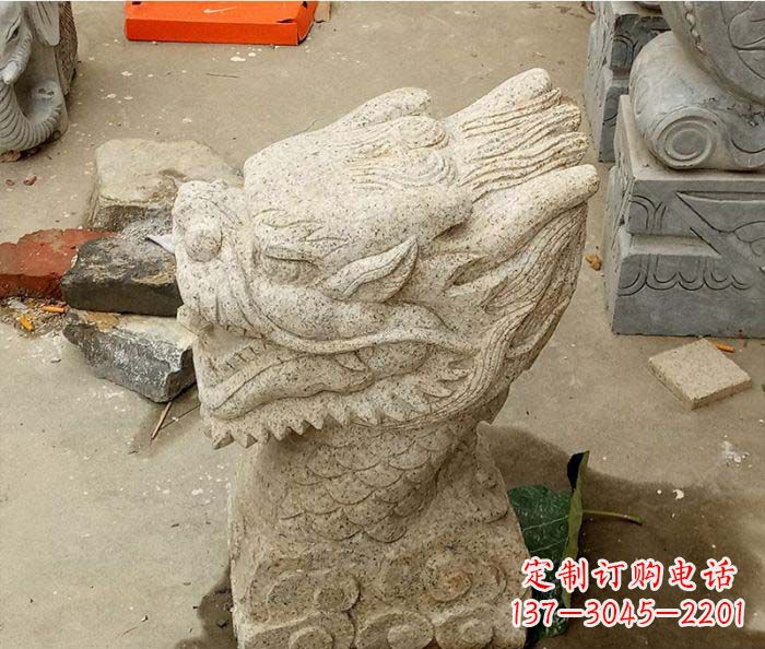 山西别墅景观龙头喷泉石雕