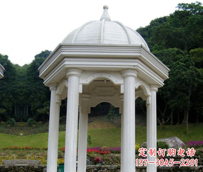山西别墅景观欧式石雕凉亭 (2)
