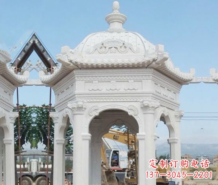 山西别墅景观欧式石雕凉亭