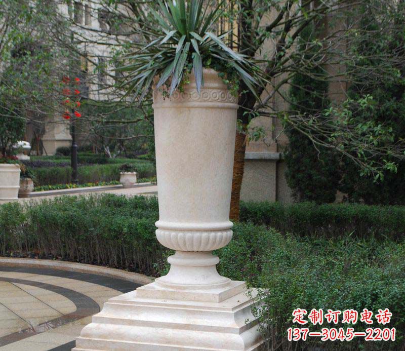 山西别墅景观石雕花盆