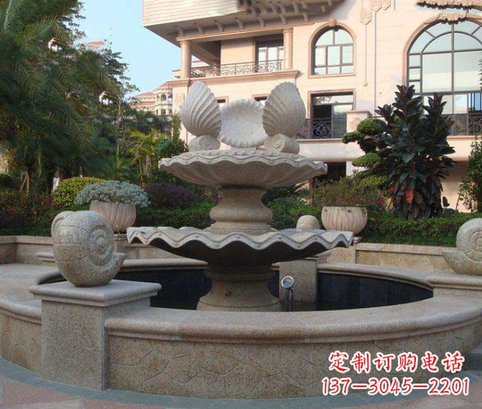 山西别墅景观蜗牛喷泉石雕