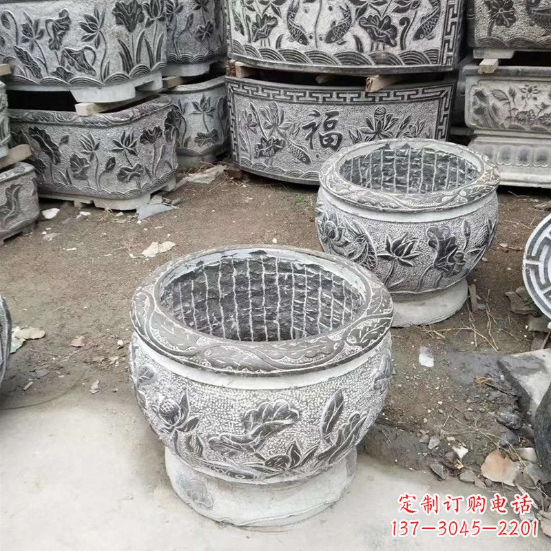 山西别墅水缸石雕塑