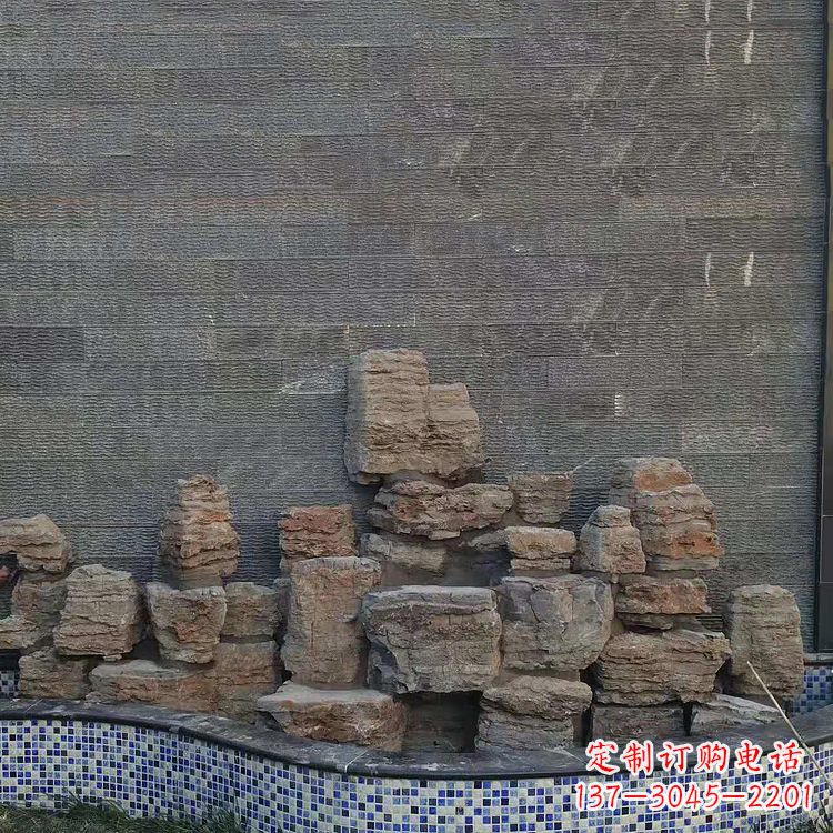 山西别墅庭院假山鱼池
