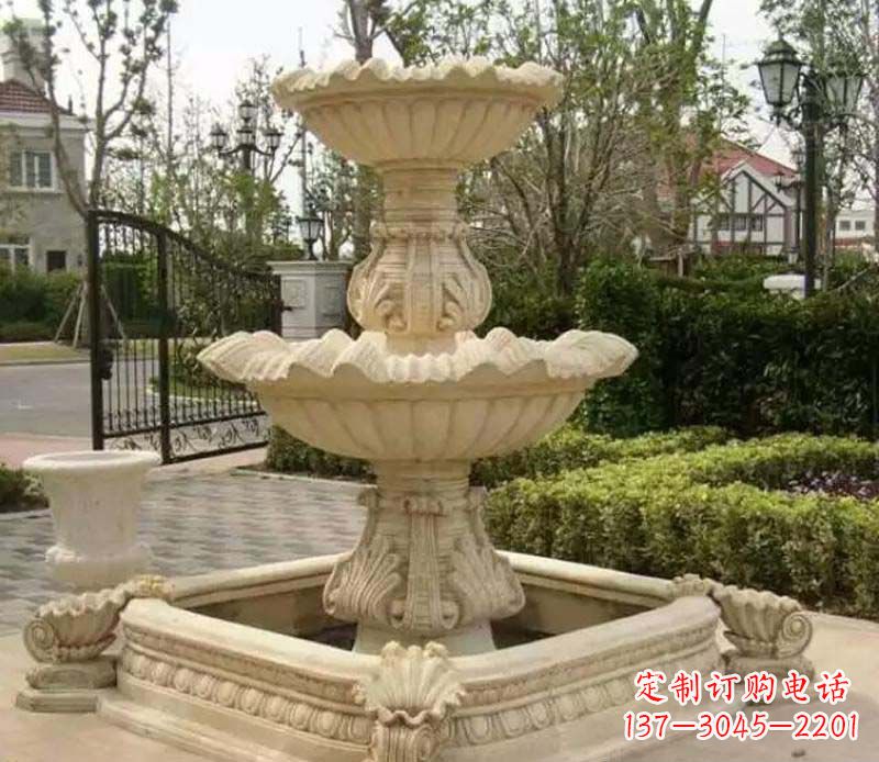 山西别墅庭院喷泉石雕