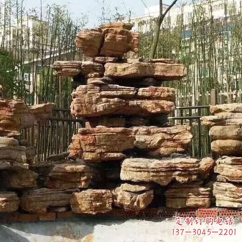 山西别墅庭院千层石奇石假山