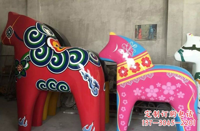 山西新颖独角兽彩绘玻璃钢装饰品