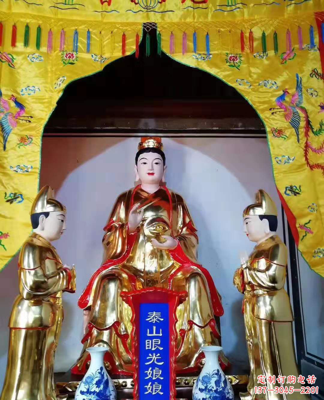 山西玻璃钢彩绘佛像雕塑寺庙景观雕塑