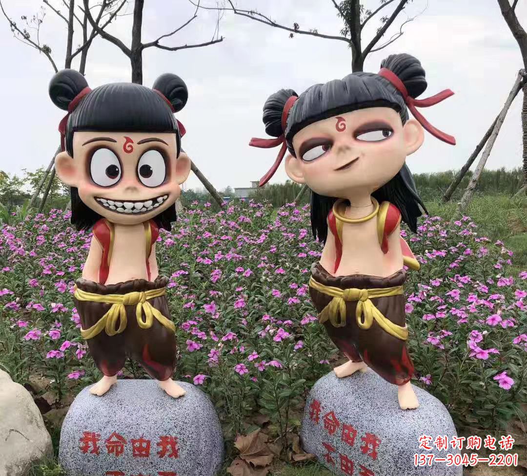 山西玻璃钢彩绘哪吒