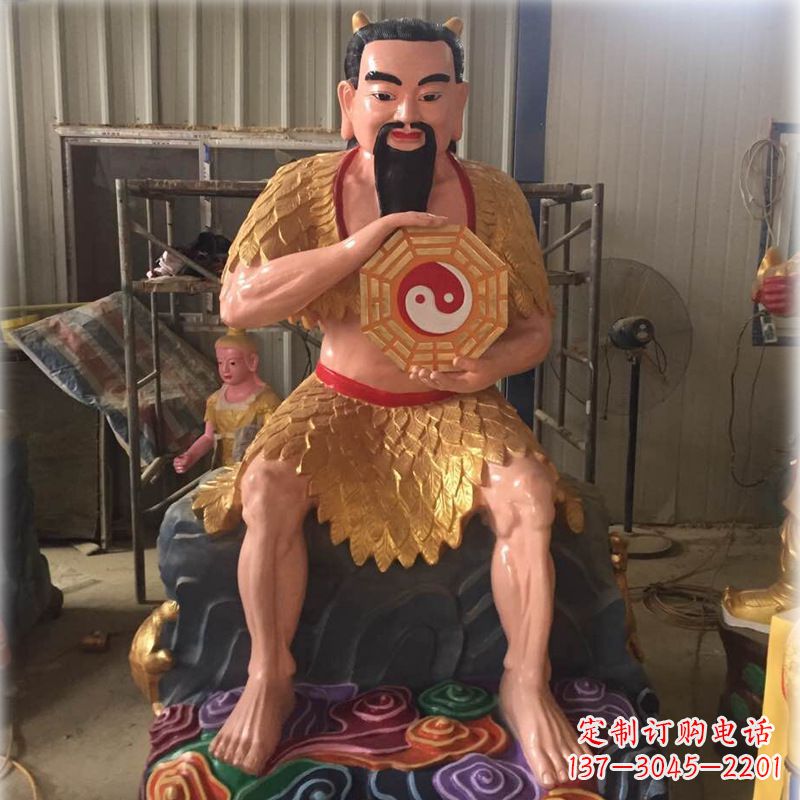 山西玻璃钢彩绘青帝太昊伏羲神像