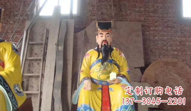 山西玻璃钢彩绘文财神寺庙神像雕塑