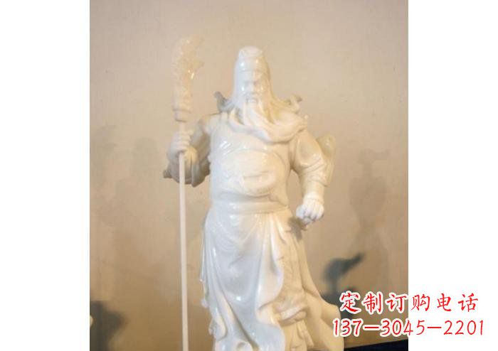 山西玻璃钢持刀关公雕塑