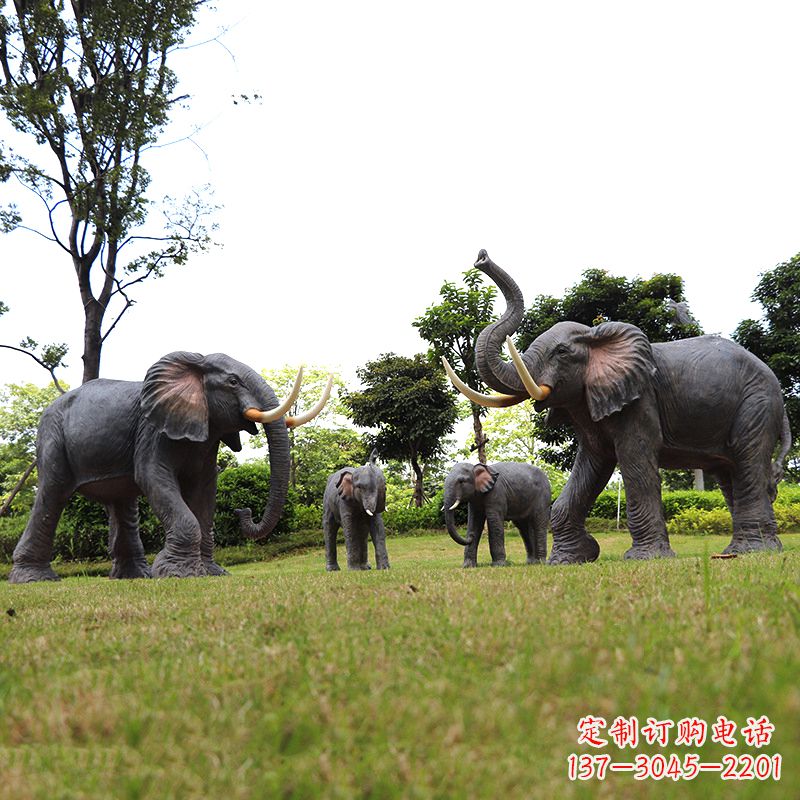 山西玻璃钢大象雕塑传承古老文化,点缀园林景观