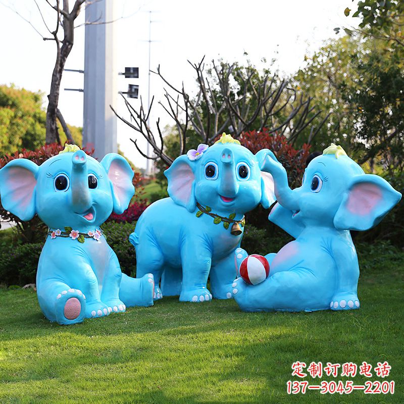 山西玻璃钢大象雕塑精美的艺术品