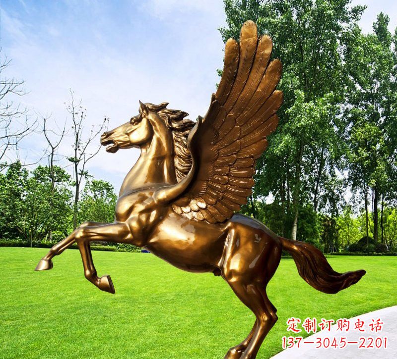 山西玻璃钢仿铜动物马雕塑精美的艺术品