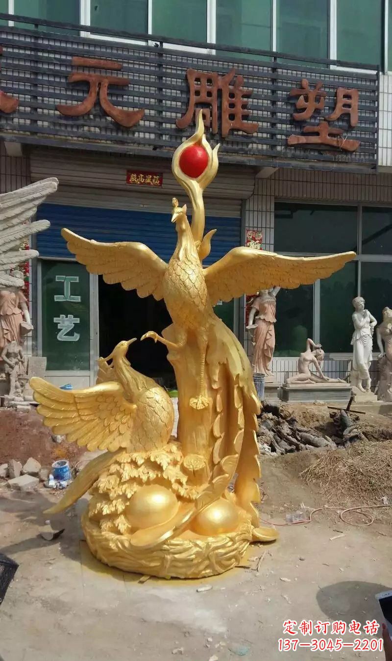 山西玻璃钢雕刻的凤凰之美