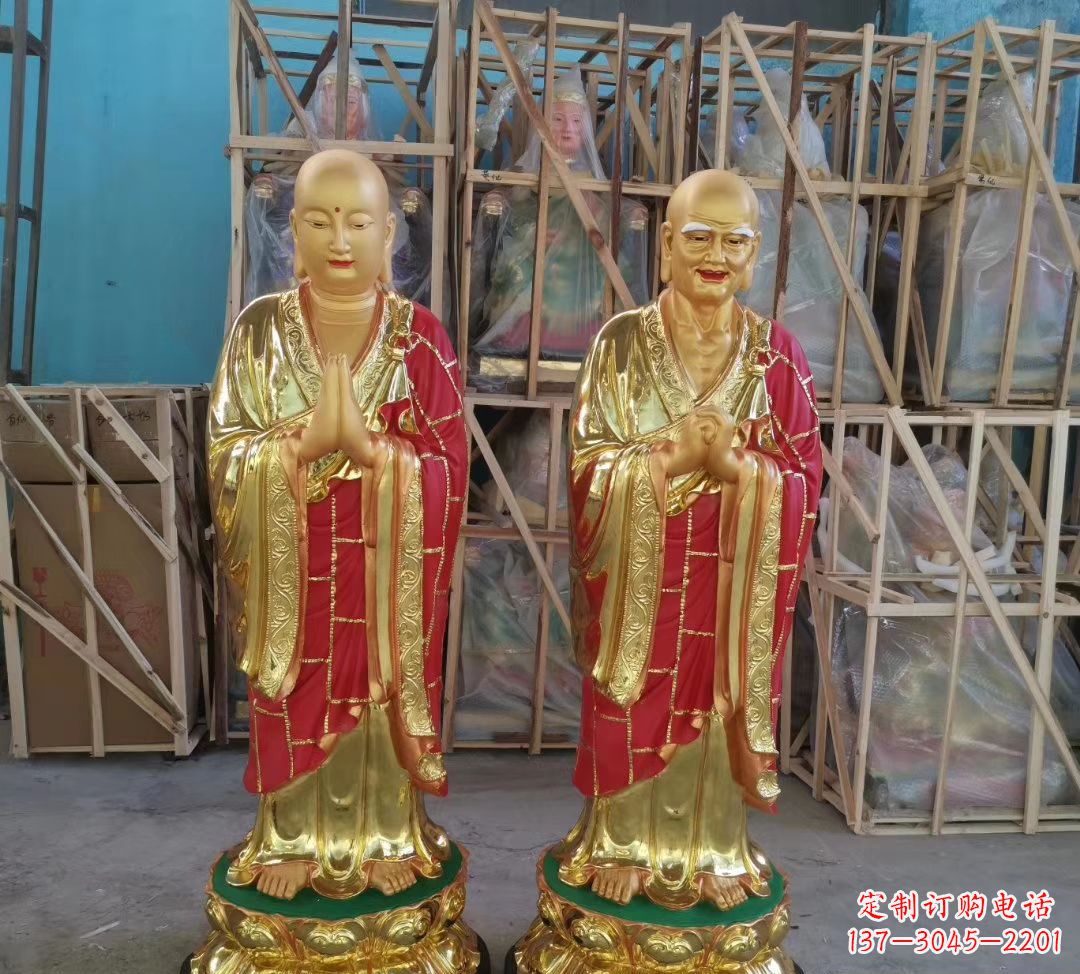 山西玻璃钢仿铜佛像雕塑寺庙景观雕塑