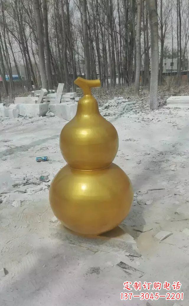 山西玻璃钢仿铜葫芦雕塑