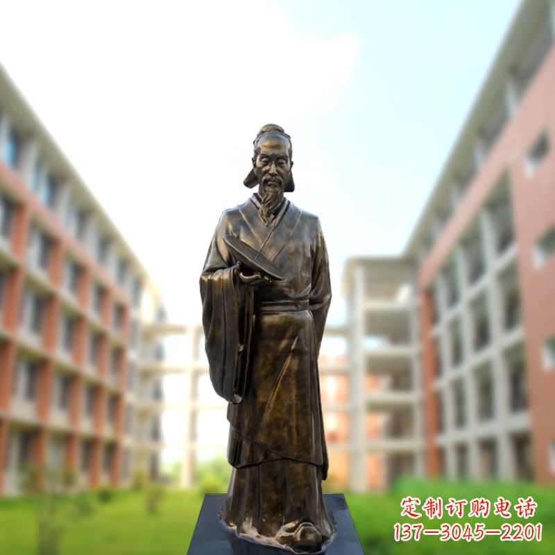 山西祖冲之雕像——传承校园历史的象征